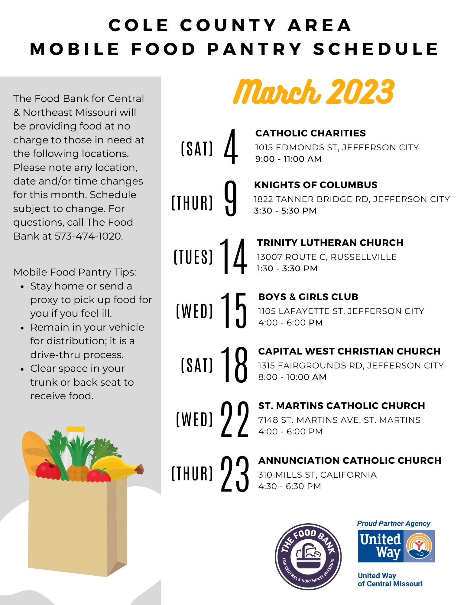 March Mobile Pantry Flyer