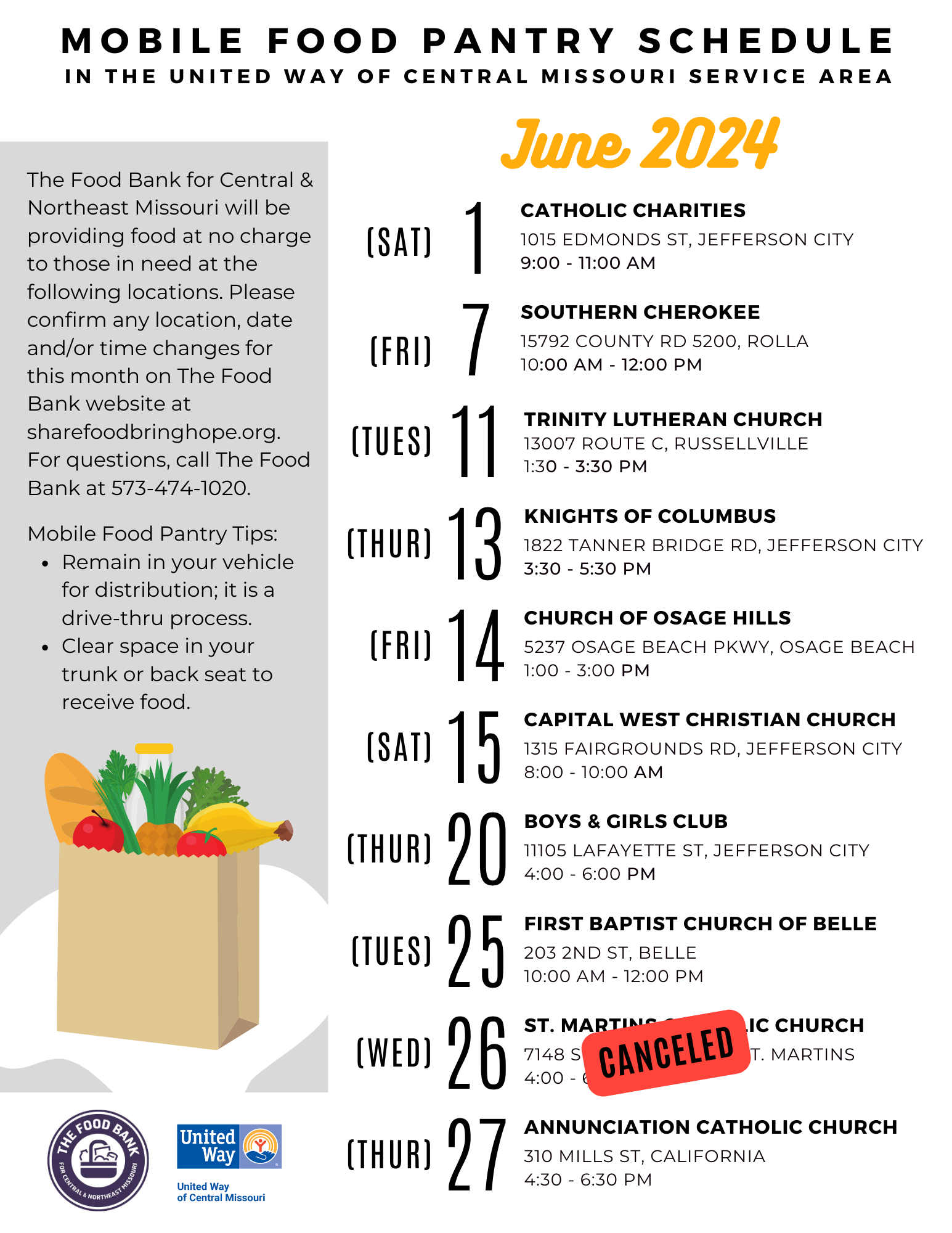 June Mobile Food Pantry