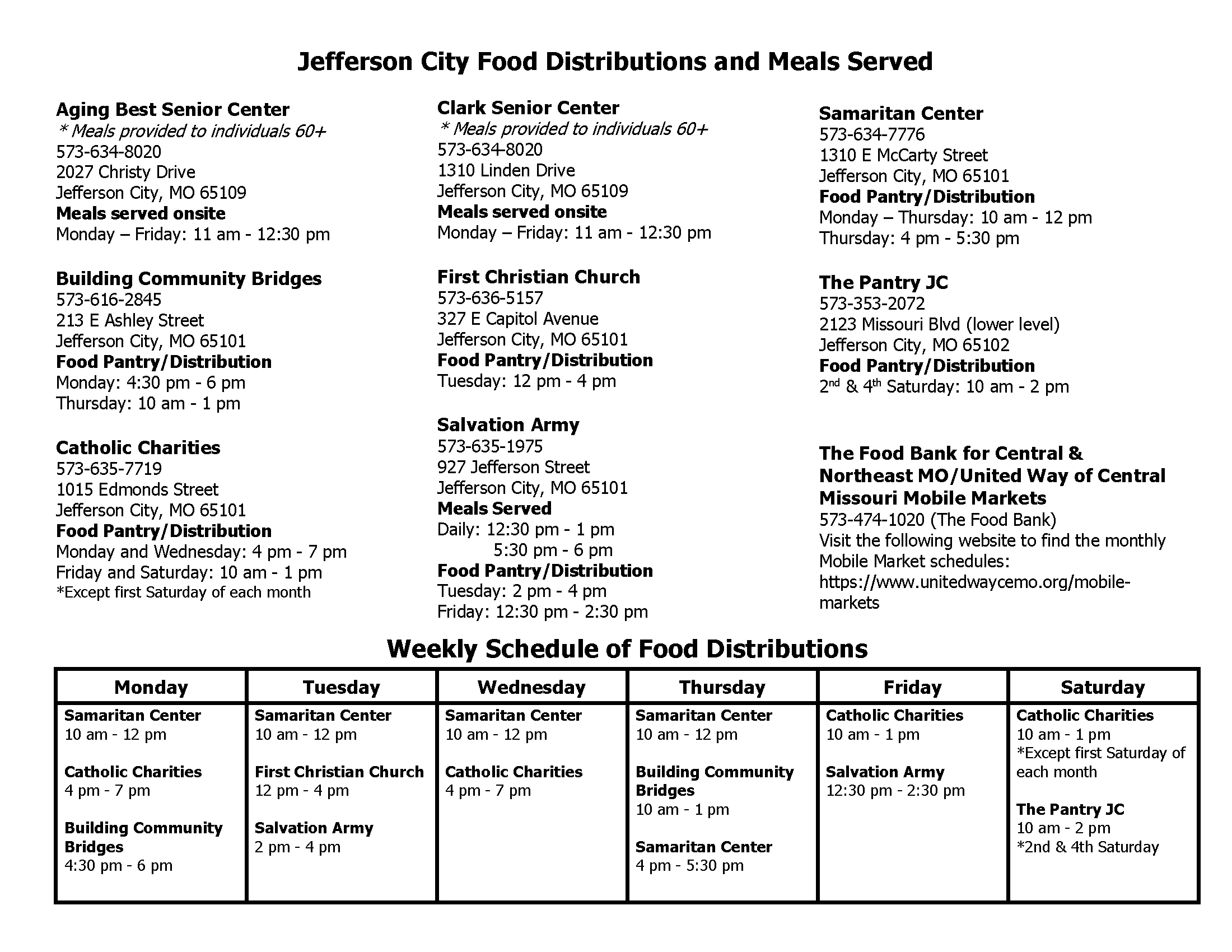 schedule