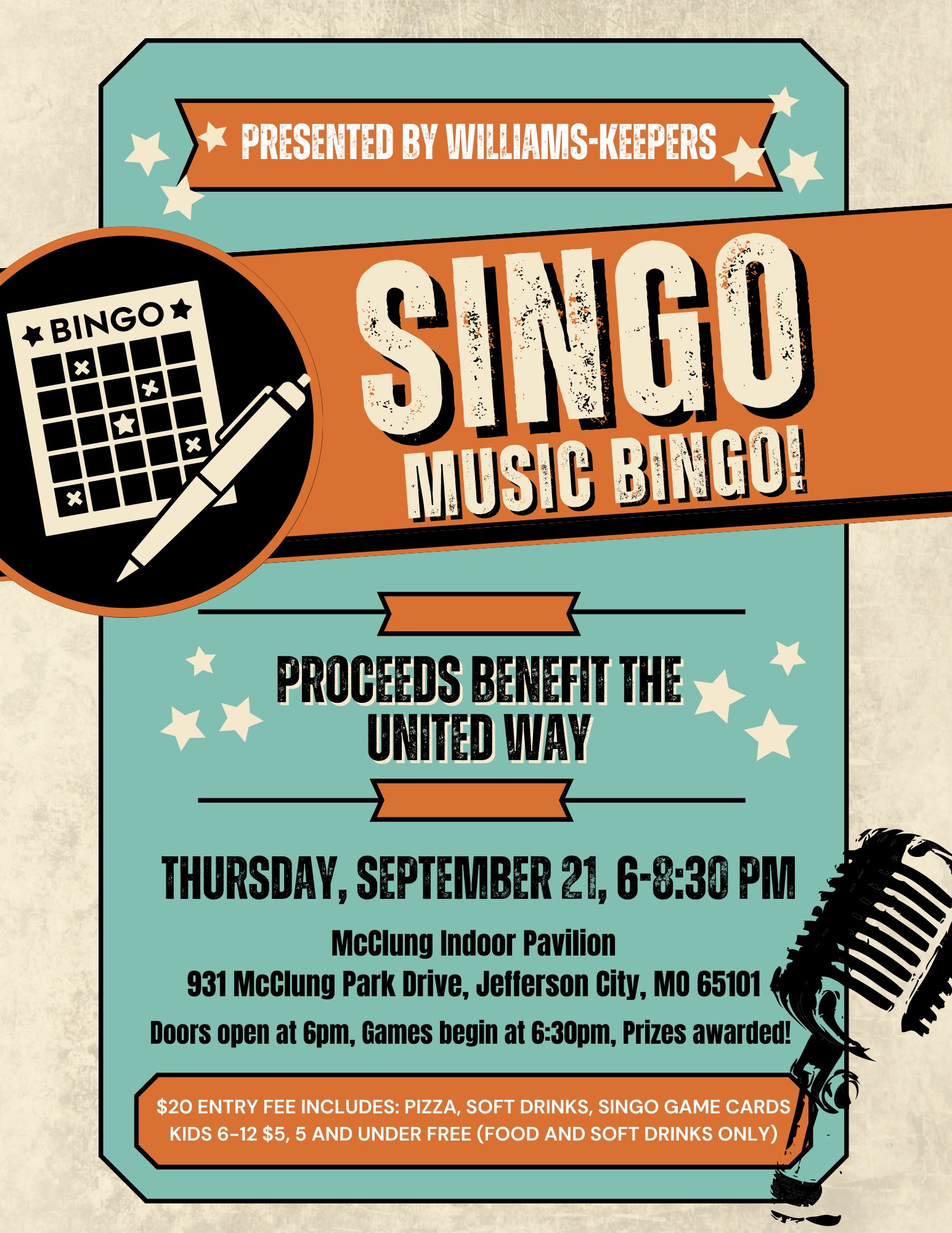 McClung Indoor Pavilion from 6 - 8:30 pm
